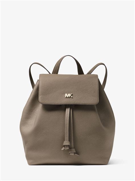 michael kors junie medium pebbled leather backpack mushroom|Michael Kors Junie Medium Pebbled Leather Backpack.